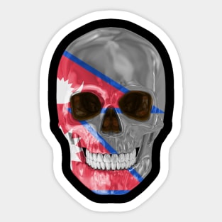 Nepal Flag Skull - Gift for Nepalese With Roots From Nepal Sticker